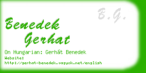 benedek gerhat business card