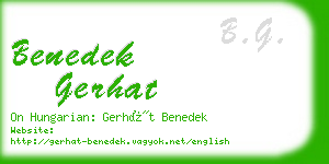 benedek gerhat business card